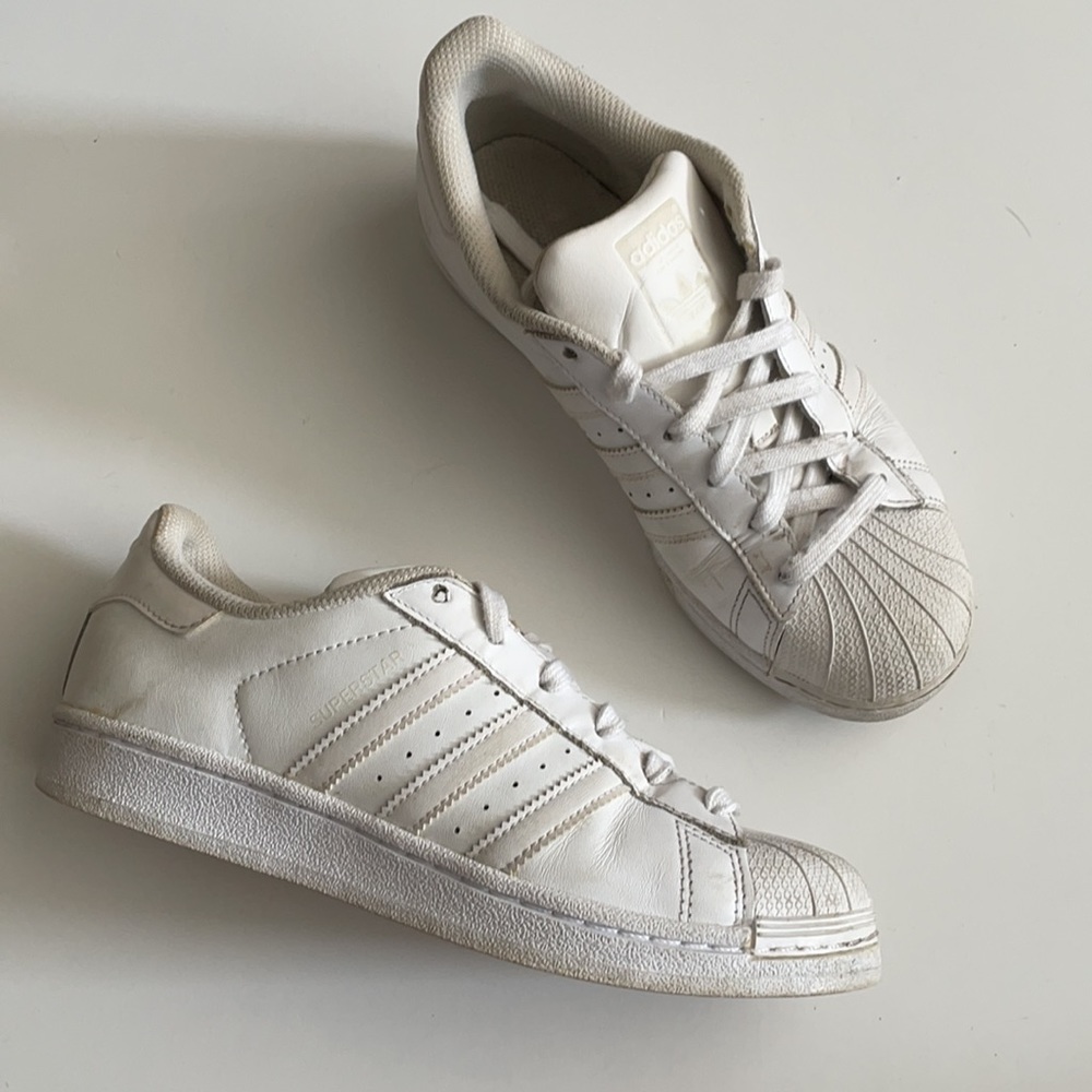 Adidas all white shell tops